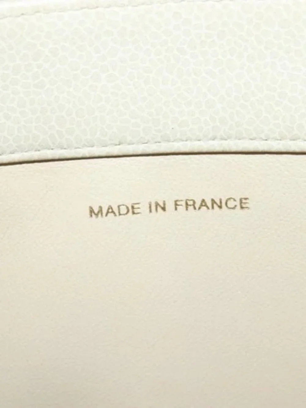 CHANEL COCO Mark Chain Tote Bag Grained Calf Skin Beige Gold CC Auth bs18886